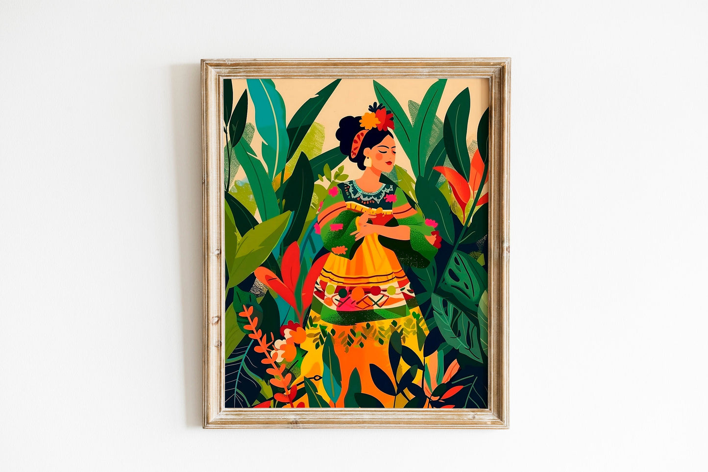 Eclectic Maximalist Latina Art Print Latinx Artwork Naive Poster Latin Art Printable Unframed Wall Art