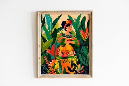 Eclectic Maximalist Latina Art Print Latinx Artwork Naive Poster Latin Art Printable Unframed Wall Art