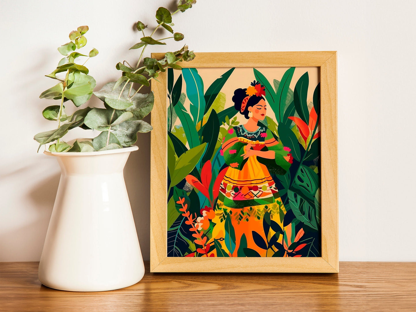 Eclectic Maximalist Latina Art Print Latinx Artwork Naive Poster Latin Art Printable Unframed Wall Art