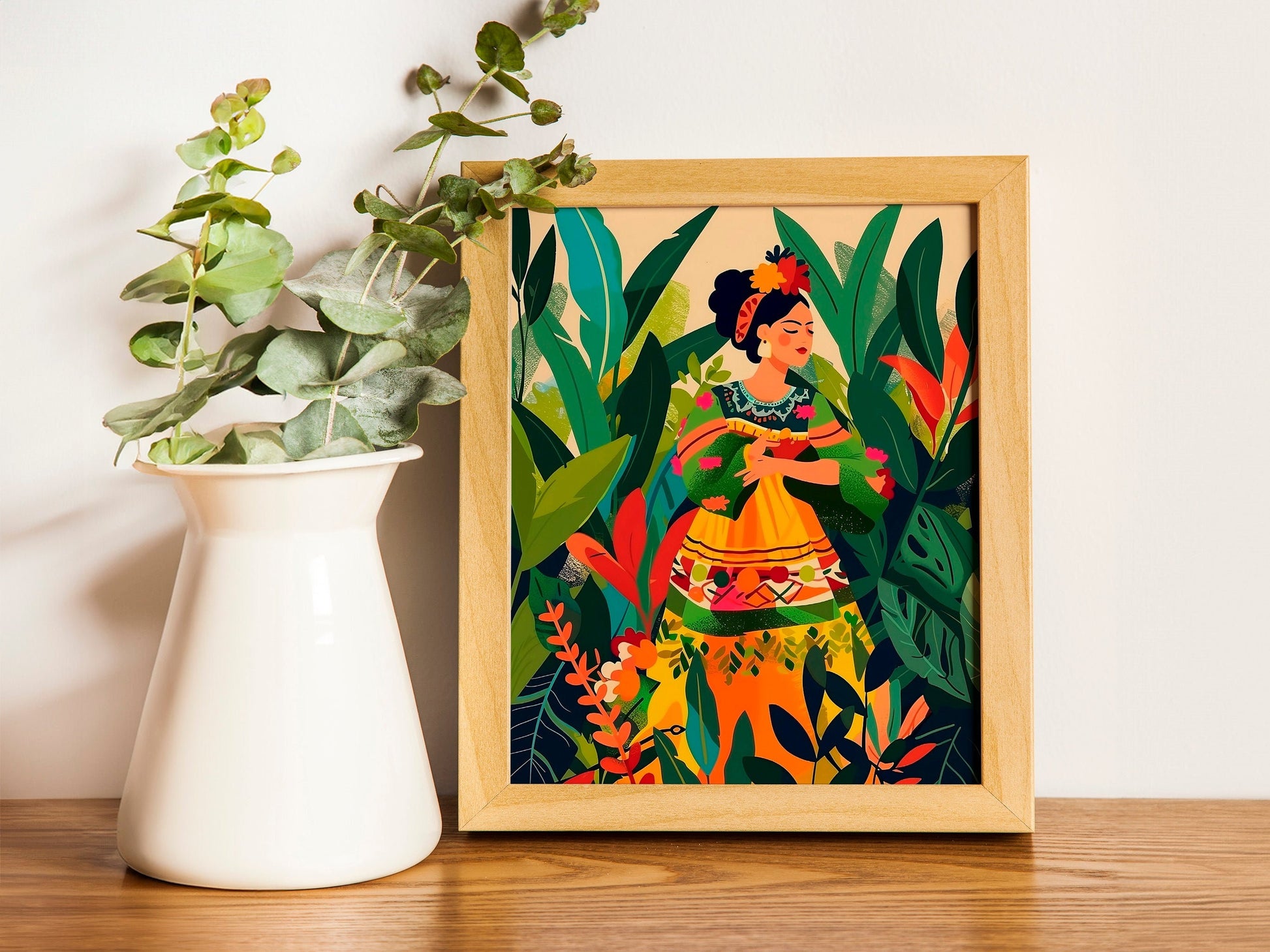 Eclectic Maximalist Latina Art Print Latinx Artwork Naive Poster Latin Art Printable Unframed Wall Art