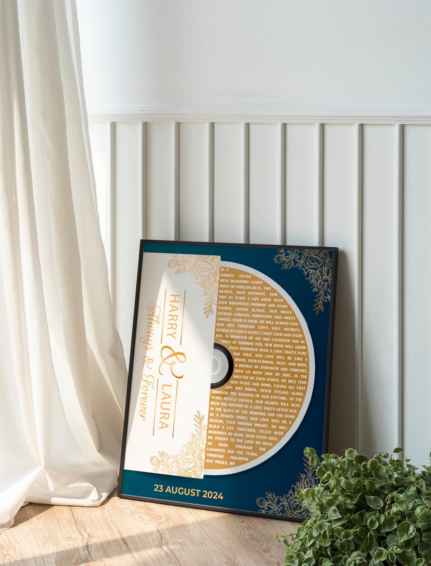Vinyl Record Custom Song Lyrics Wedding Anniversary Gift First Dance Photo Print Personalized Music Wall Art Husband Wife Couple Gifts