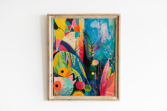 Eclectic Maximalist Wall Art Printable Abstract Digital Colourful Trendy Wall Art Modern Home Decoration