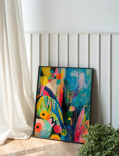 Eclectic Maximalist Wall Art Printable Abstract Digital Colourful Trendy Wall Art Modern Home Decoration