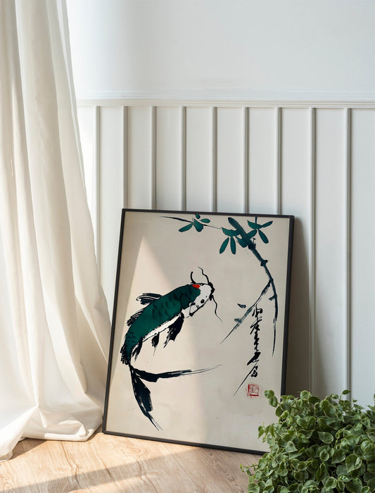 Japanese Catfish Prints Set of 2 Minimalist Japanese Art Wall Art Japanese Fish Vintage Ukiyo Art for Home Decoration