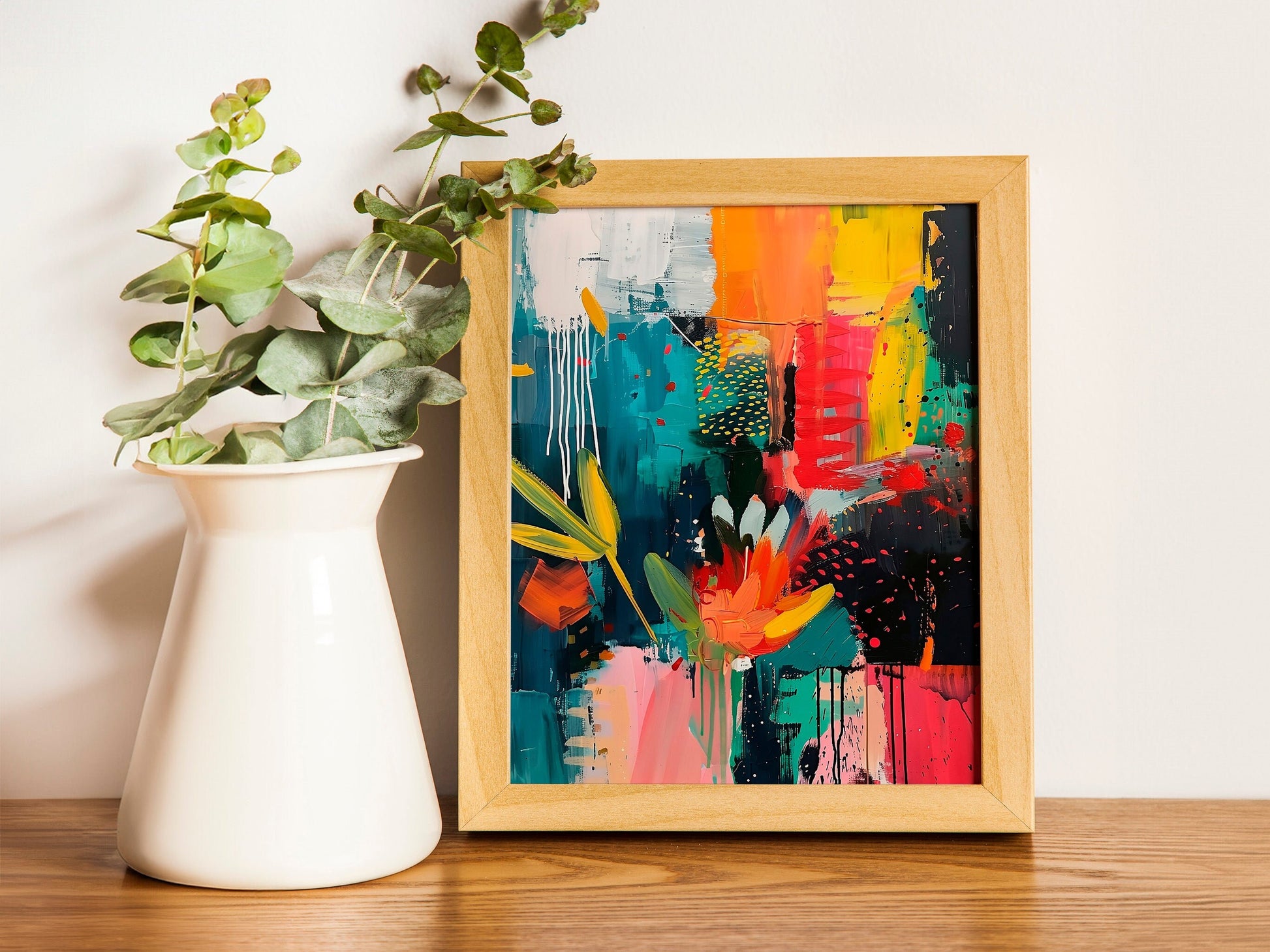 Printable Eclectic Maximalist Wall Art Abstract Digital Colourful Trendy Wall Art Modern Home Decoration