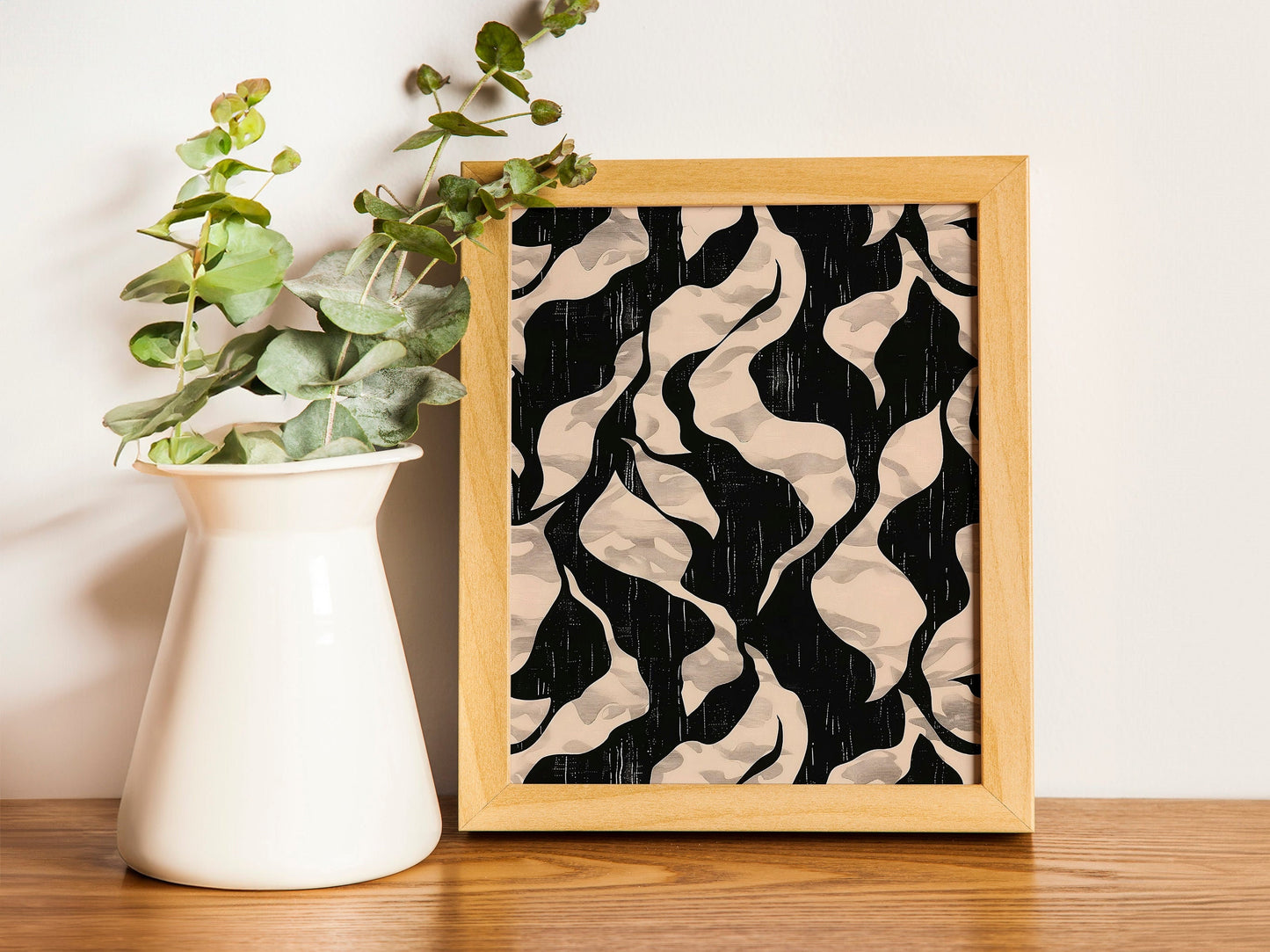 Neutral Floral Pattern Botanical Abstract Wall Art Downloadable Print Digital Fine Art Gallery Wall Decor