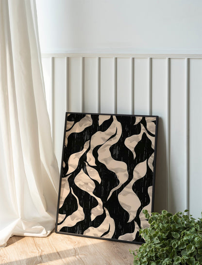 Neutral Floral Pattern Botanical Abstract Wall Art Downloadable Print Digital Fine Art Gallery Wall Decor