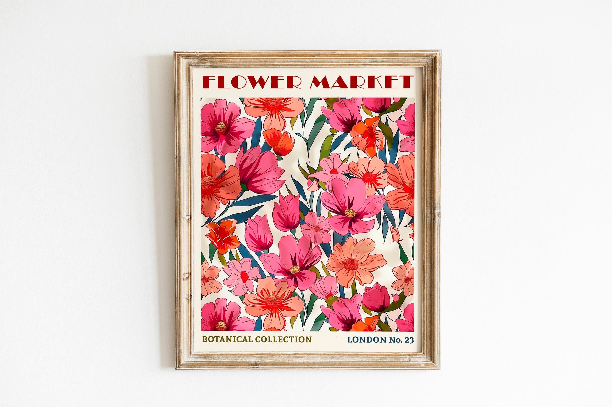 Tulip Flower Market Print Boho Flower Wall Art Modern Abstract Floral Prints Living Room Poster Bedroom Wall Decor