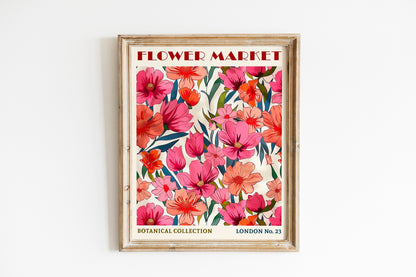 Tulip Flower Market Print Boho Flower Wall Art Modern Abstract Floral Prints Living Room Poster Bedroom Wall Decor