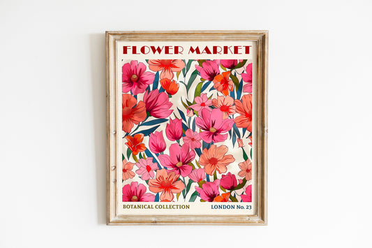 Tulip Flower Market Print Boho Flower Wall Art Modern Abstract Floral Prints Living Room Poster Bedroom Wall Decor
