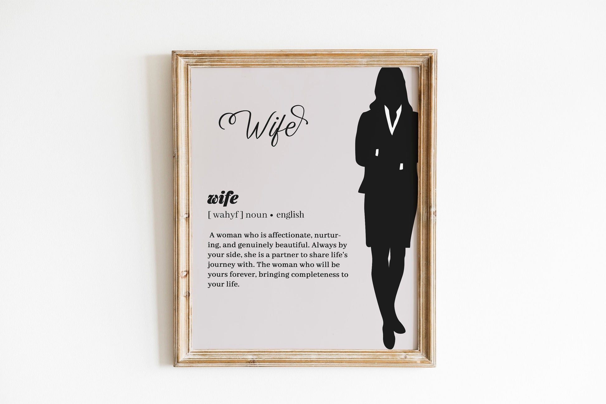Husband and Wife Wall Art Set of 2 Newlyweds Printable Gift Wedding Poster Definition of Marriage Typography Home Decor