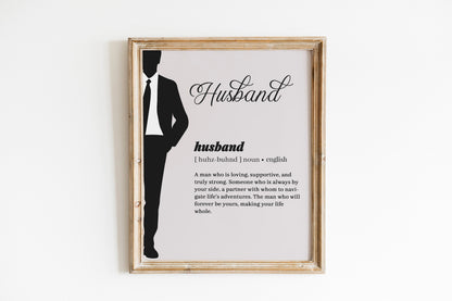 Husband and Wife Wall Art Set of 2 Newlyweds Printable Gift Wedding Poster Definition of Marriage Typography Home Decor