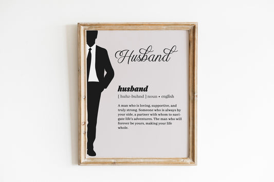Husband and Wife Wall Art Set of 2 Newlyweds Printable Gift Wedding Poster Definition of Marriage Typography Home Decor