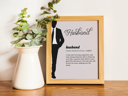 Husband and Wife Wall Art Set of 2 Newlyweds Printable Gift Wedding Poster Definition of Marriage Typography Home Decor