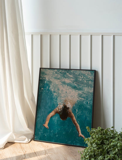 Neutral Portrait Seascape Oil Painting Coastal Minimalist Ocean Wall Art Farmhouse Decor Summer Art for Living Room