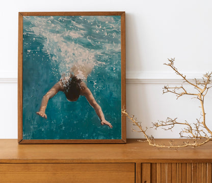 Neutral Portrait Seascape Oil Painting Coastal Minimalist Ocean Wall Art Farmhouse Decor Summer Art for Living Room