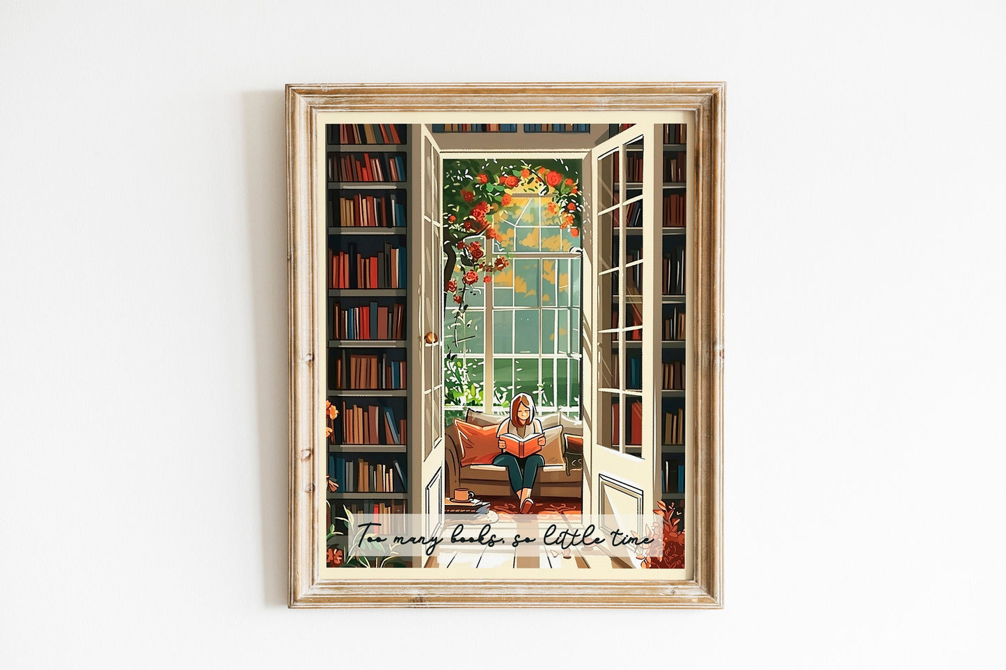 Book Lovers Gift Vintage Bibliophile Poster Book Shop Print Reading Gift Wall Art Print Framed Art Poster