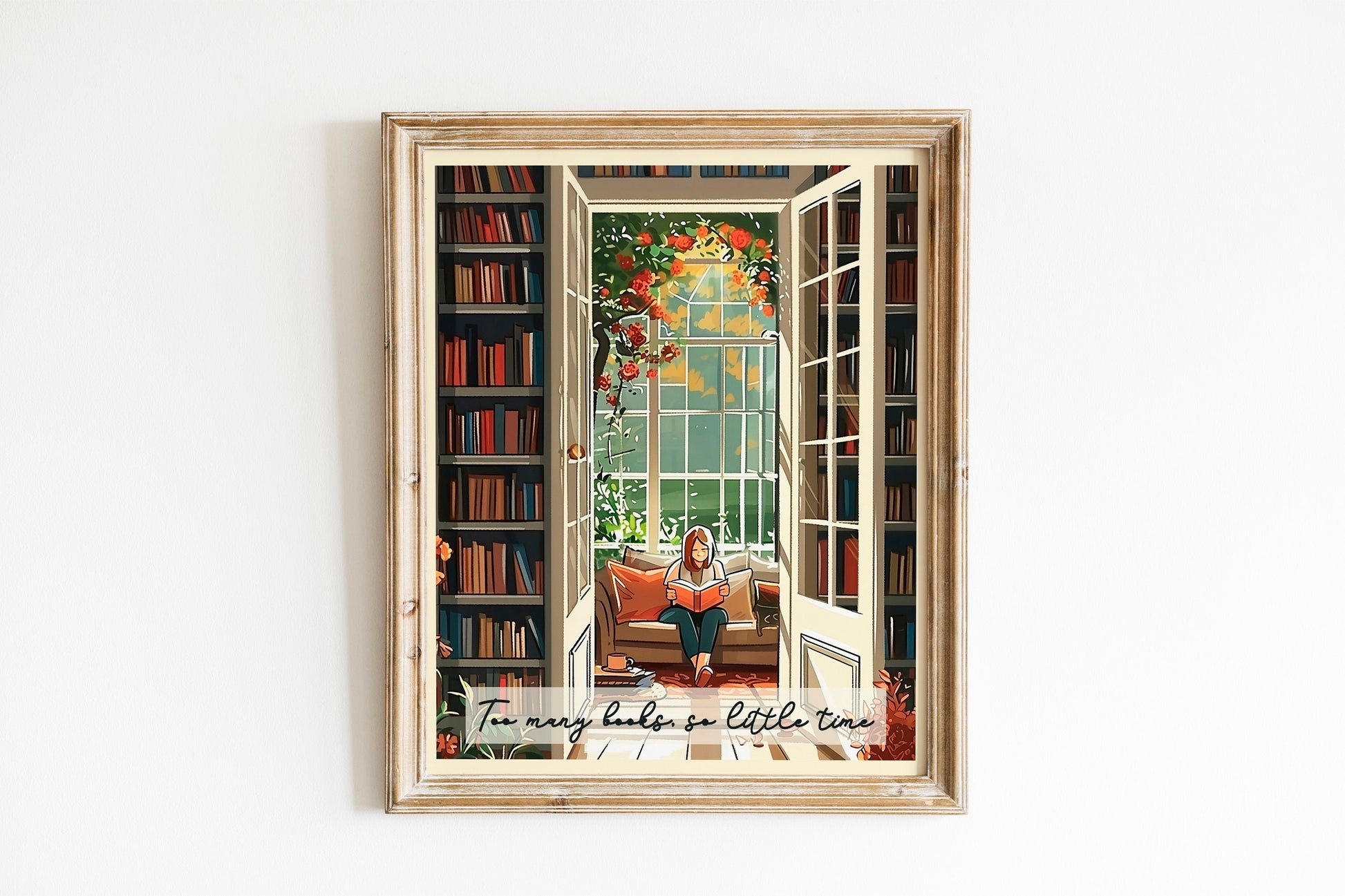Book Lovers Gift Vintage Bibliophile Poster Book Shop Print Reading Gift Wall Art Print Framed Art Poster