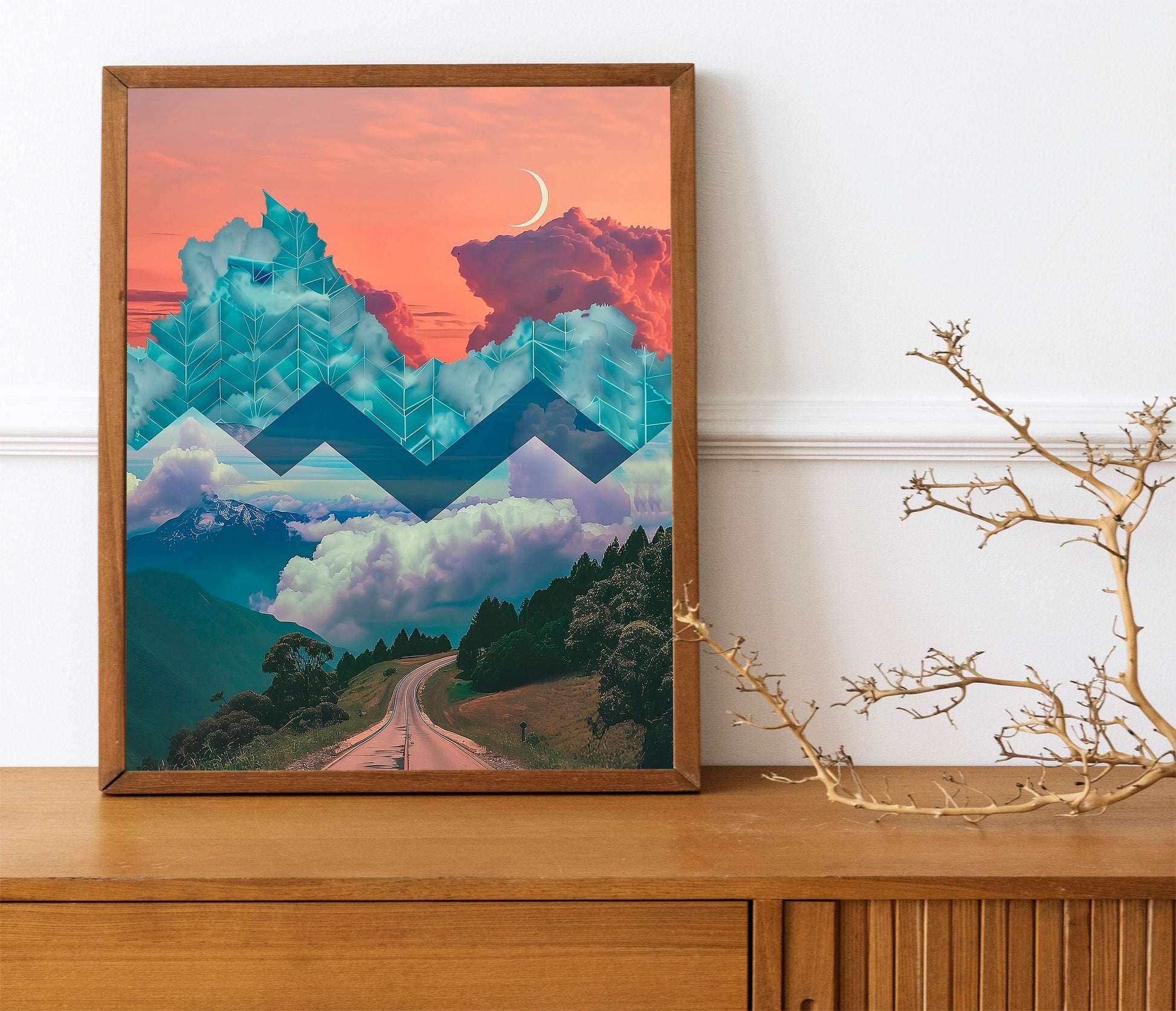 Trippy Wall Art Surreal Art Print Psychedelic Poster Eclectic Home Decor Collage Prints Weird Art Hippie Gift Unique Artistic Desig