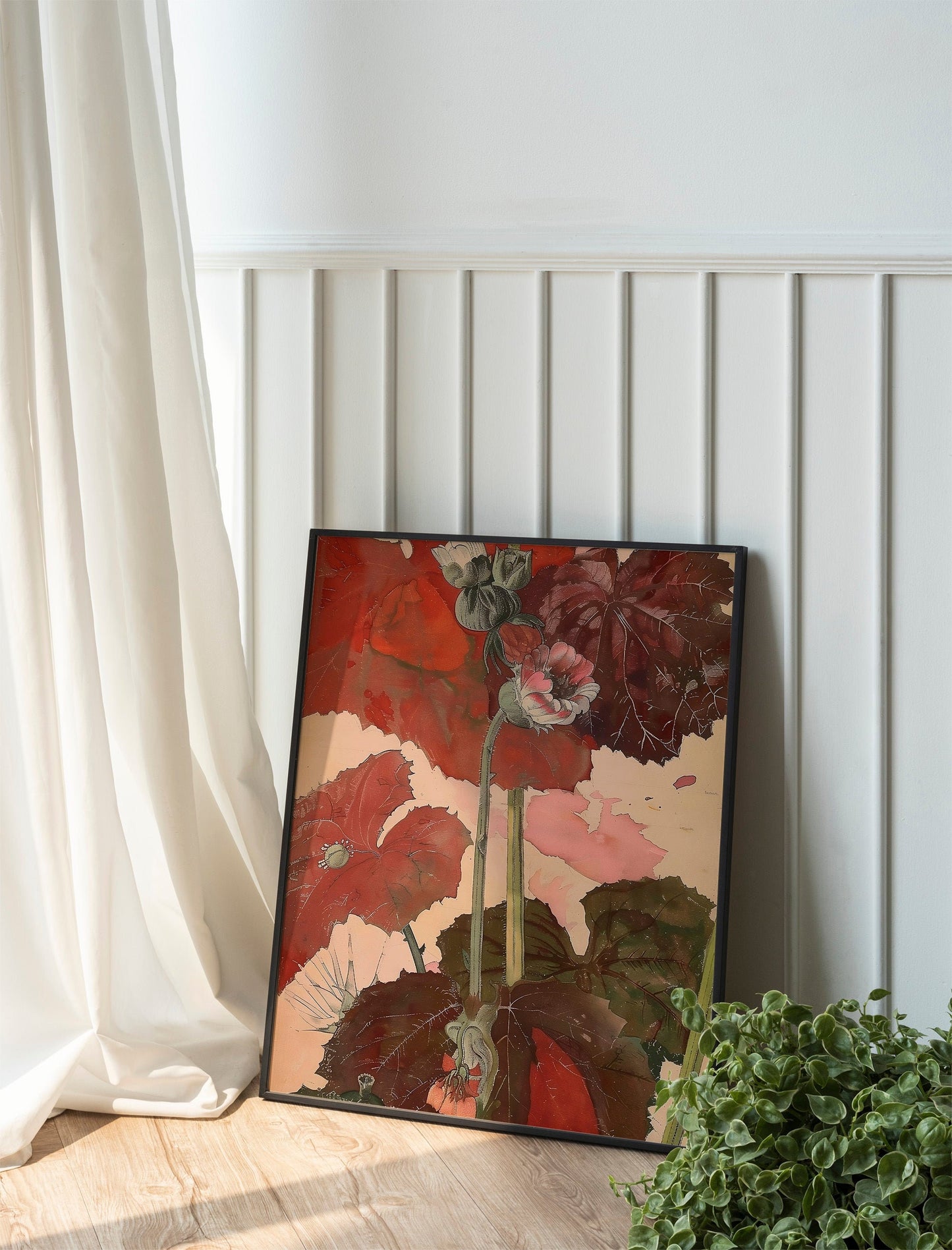 Antique Victorian Botanical Wall Art Oil Painting Abstract Floral Bouquet Printable Grandmillennial Aesthetic Decor