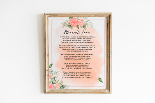 Custom Wedding Song Lyrics Poster Personalized Poem for Lovers Anniversary Wall Art Wedding Vows Wall Art First Dance Art Couples Gift