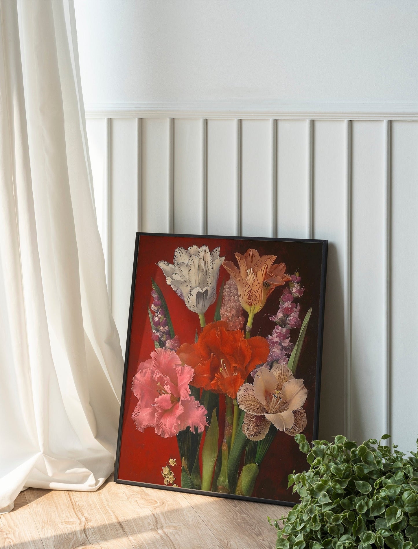 Victorian Antique Botanical Wall Art Abstract Floral Oil Painting Bouquet Printable Grandmillennial Aesthetic Art