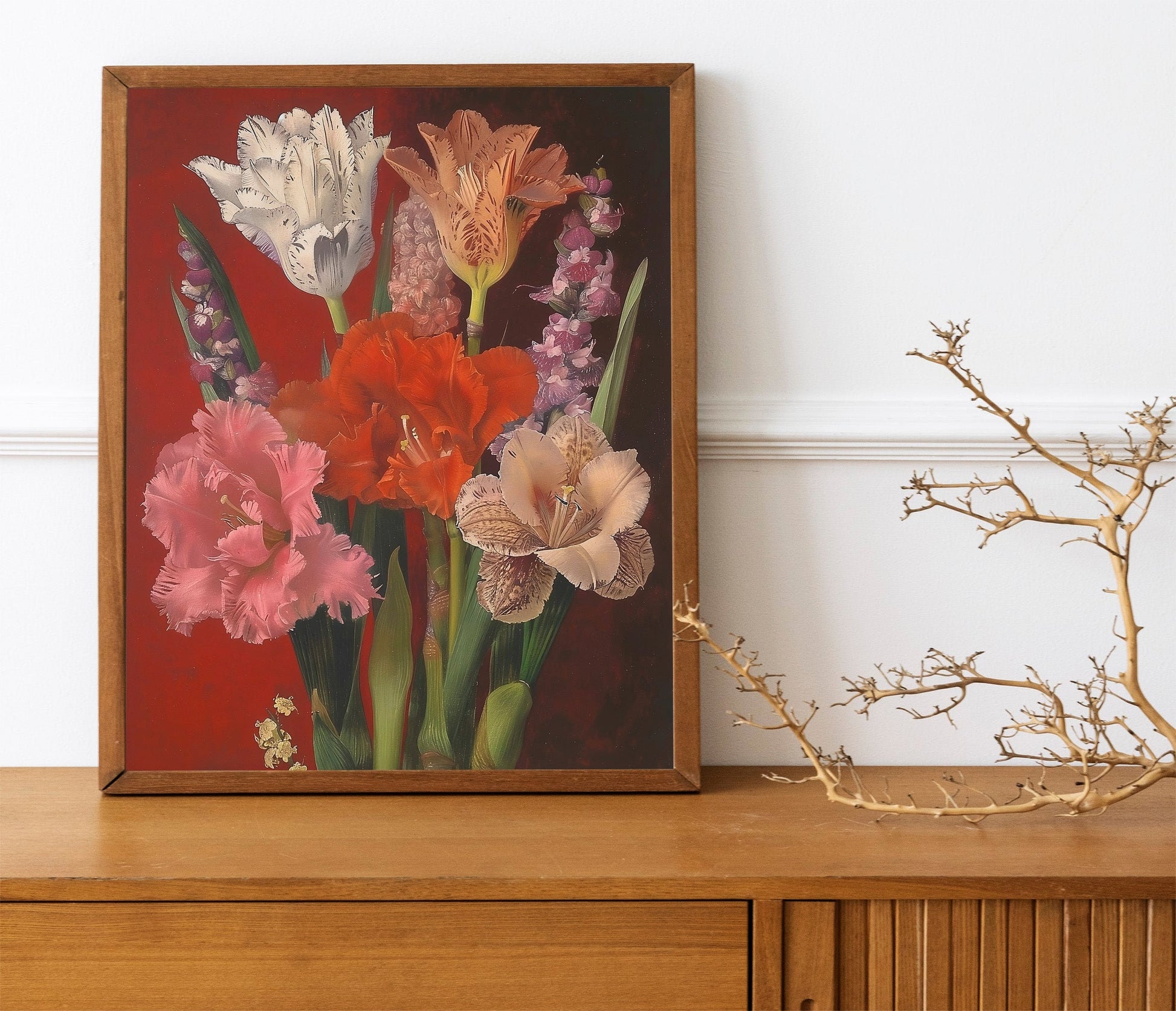 Victorian Antique Botanical Wall Art Abstract Floral Oil Painting Bouquet Printable Grandmillennial Aesthetic Art