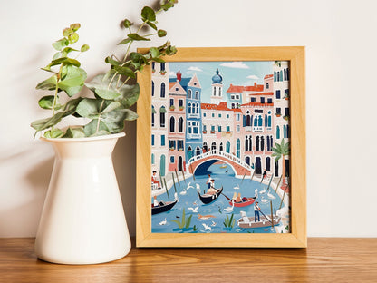 Venice Art Print Italy City Wall Art Venice Waterways Travel Print Travel Poster Travel Gift Housewarming Gift Paris Decoration