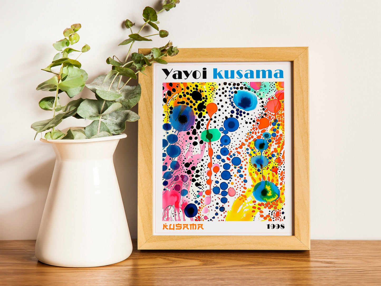 Yayoi Kusama Japanese Exhibition Poster Tokyo Art Print Japanese Wall Print Decor Paint Splatters Family Encouragement Japanese Art