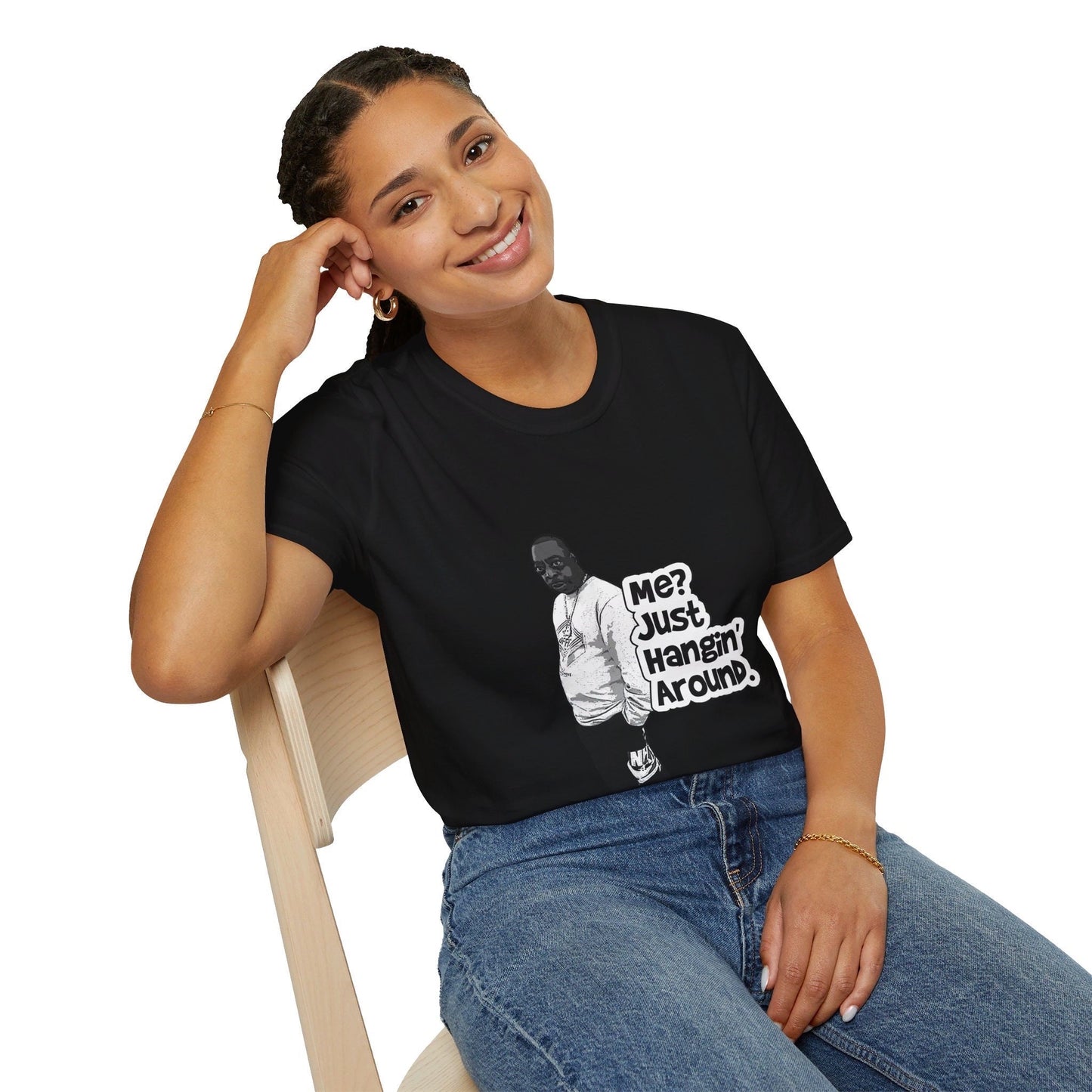 Beetlejuice Me? Just Hanging Around T-Shirt, Funny Beetlejuice Shirt, Viral T-Shirt, Meme Shirt, Funny Meme Tee, Just Hanging Around Shirt