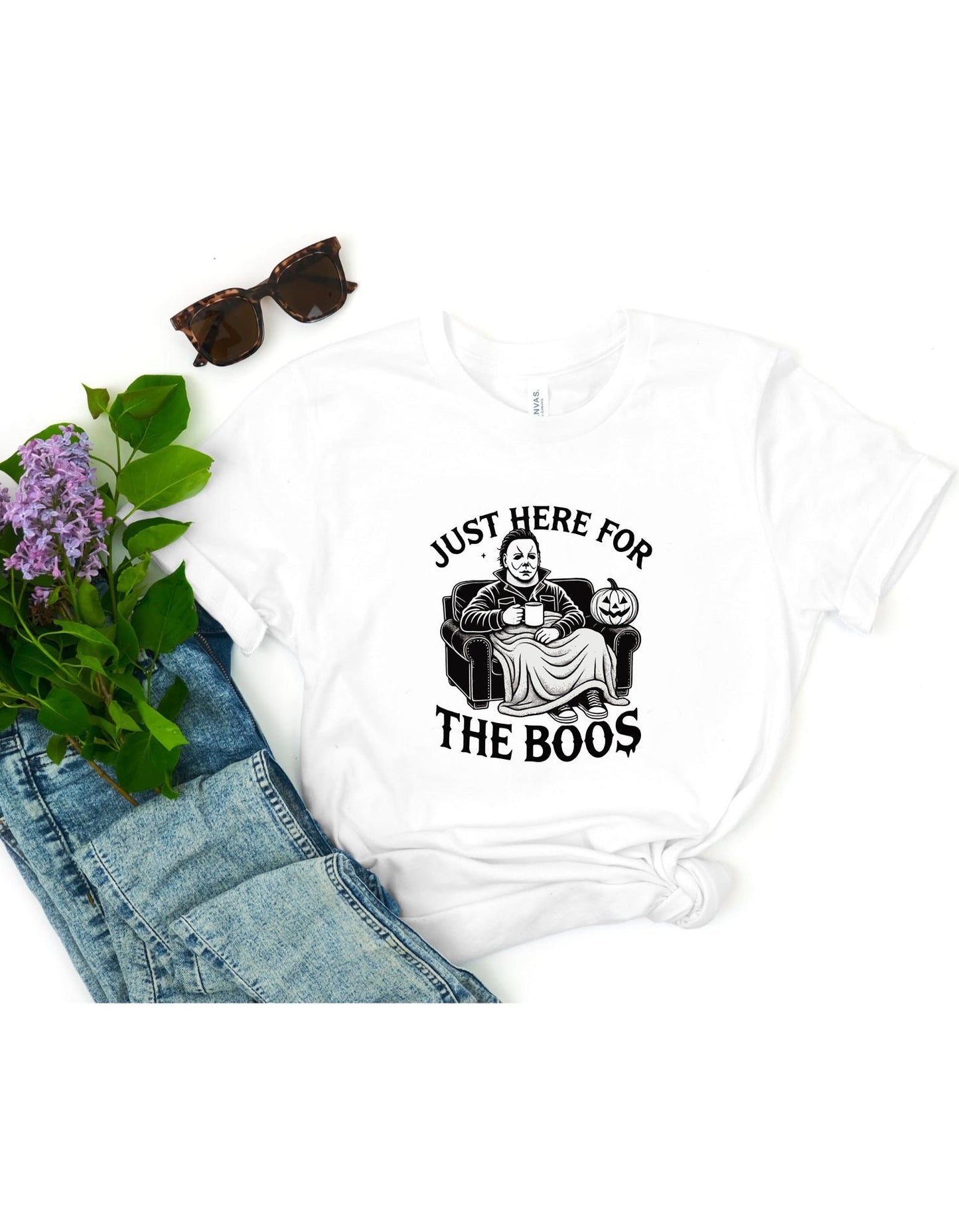 Jason Voorhees Just Here for the Boos T-Shirt, Funny Halloween Shirt, Viral T-Shirt, Funny Halloween T-Shirt, Jason Shirt, Friday the 13th
