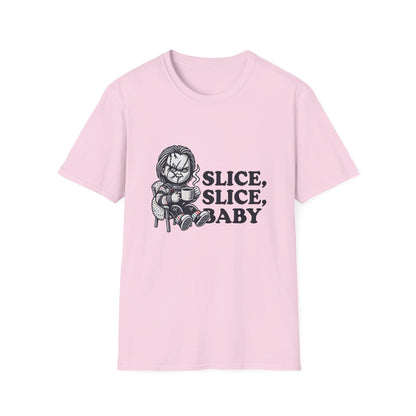 Chucky Slice Slice Baby Funny T-Shirt, Funny Halloween Shirt, Viral T-Shirt, Funny Halloween T-Shirt, Chucky Doll Shirt, Childs Play Shirt