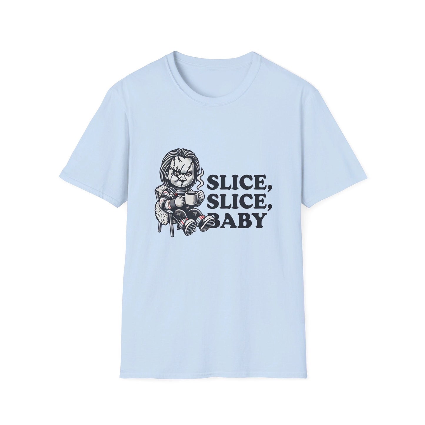 Chucky Slice Slice Baby Funny T-Shirt, Funny Halloween Shirt, Viral T-Shirt, Funny Halloween T-Shirt, Chucky Doll Shirt, Childs Play Shirt