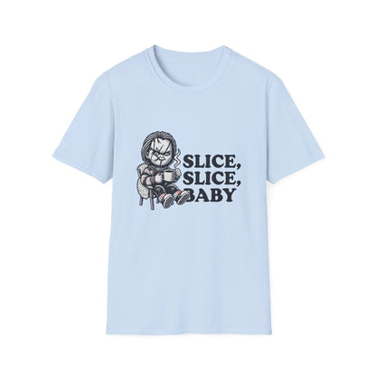 Chucky Slice Slice Baby Funny T-Shirt, Funny Halloween Shirt, Viral T-Shirt, Funny Halloween T-Shirt, Chucky Doll Shirt, Childs Play Shirt