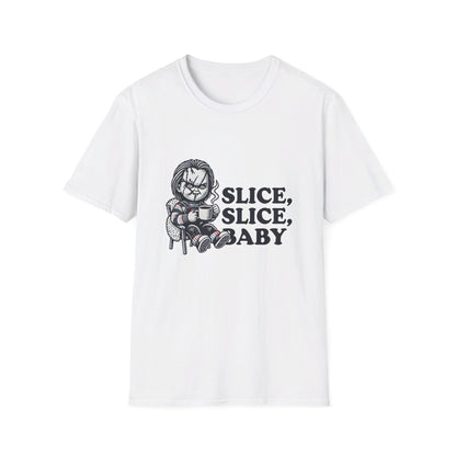 Chucky Slice Slice Baby Funny T-Shirt, Funny Halloween Shirt, Viral T-Shirt, Funny Halloween T-Shirt, Chucky Doll Shirt, Childs Play Shirt