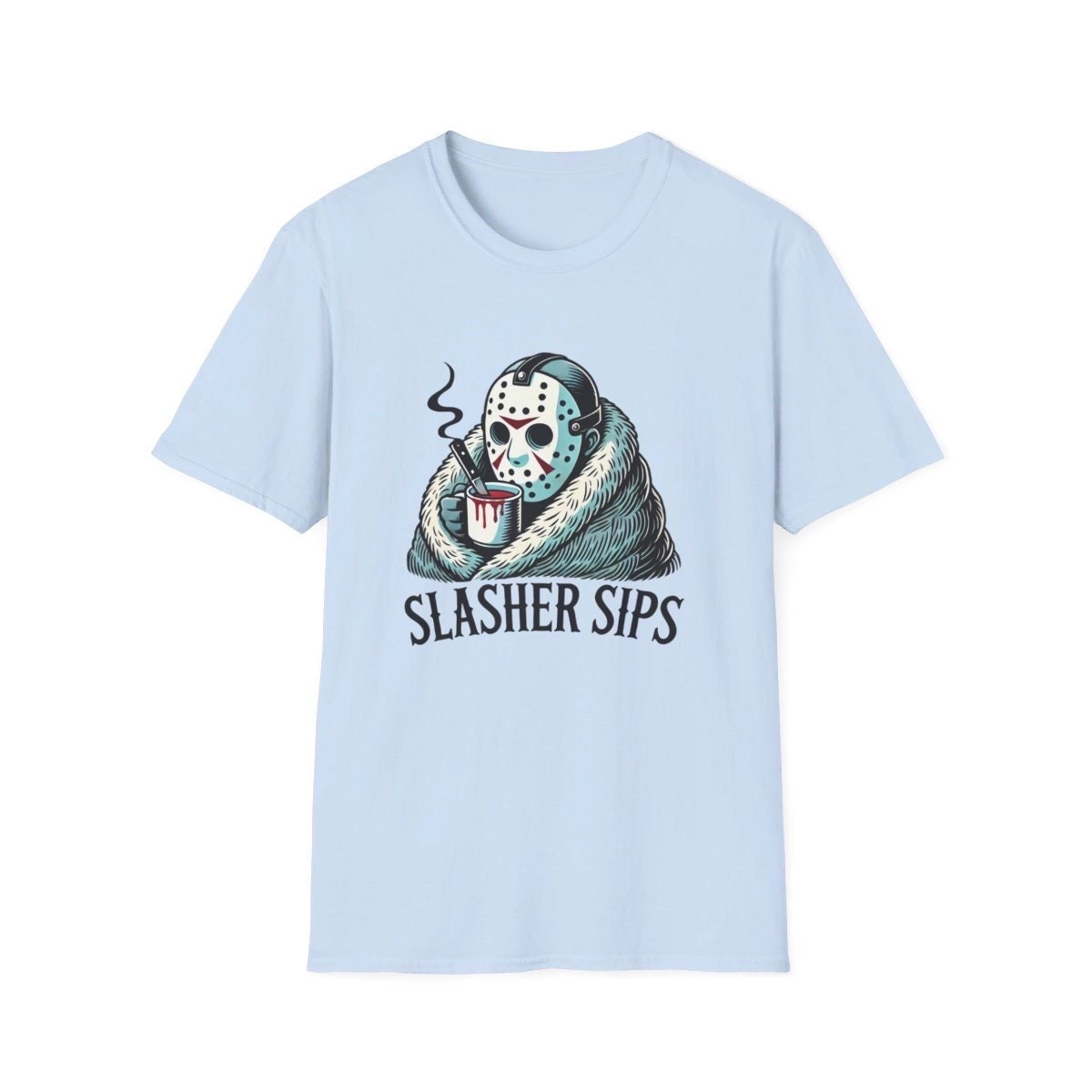 Jason Voorhees Slasher Sips T-Shirt, Funny Halloween Shirt, Viral T-Shirt, Funny Halloween T-Shirt, Jason Shirt, Friday the 13th
