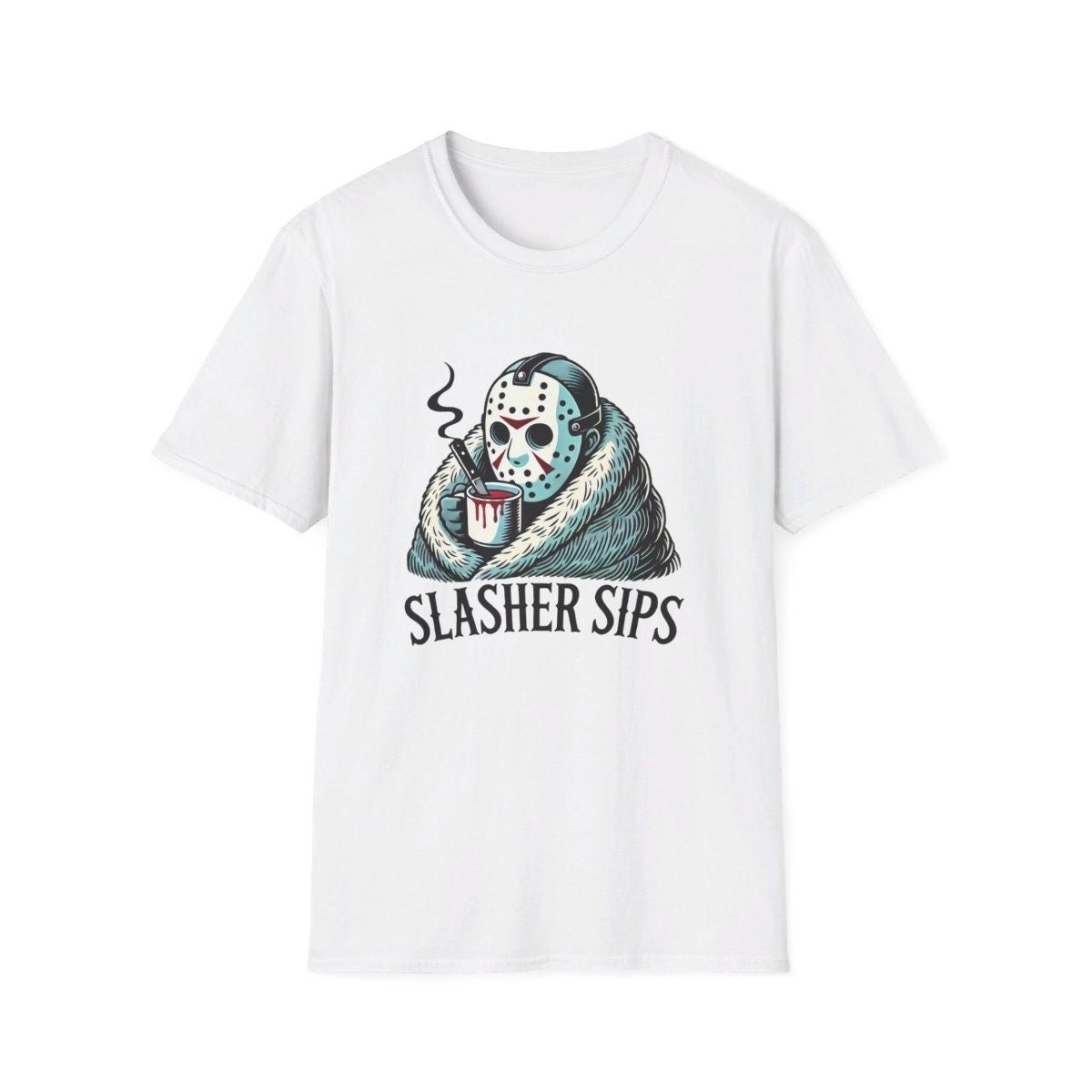 Jason Voorhees Slasher Sips T-Shirt, Funny Halloween Shirt, Viral T-Shirt, Funny Halloween T-Shirt, Jason Shirt, Friday the 13th