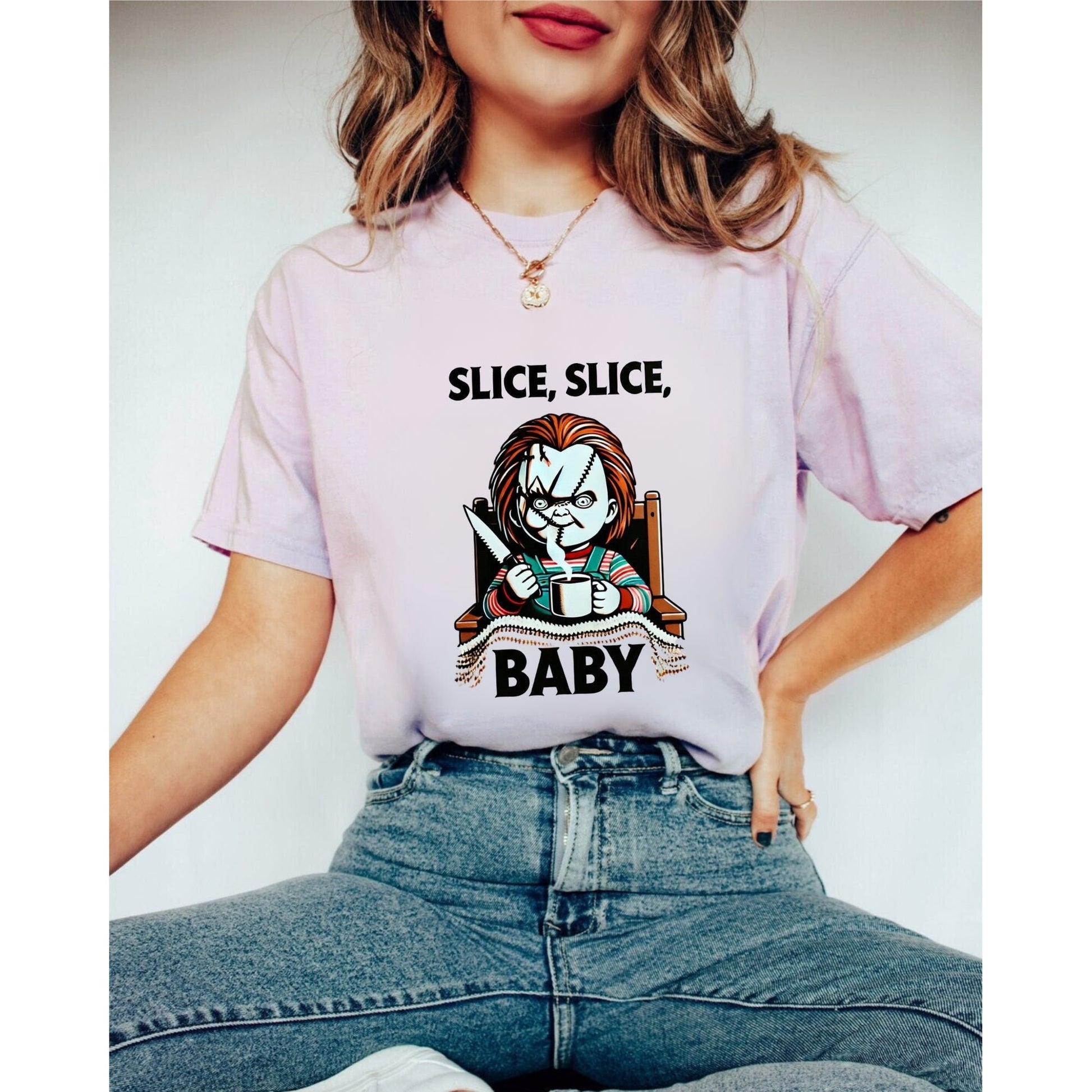 Funny Halloween Shirt - Chucky Doll Shirt - Chucky Slice Slice Baby Funny T-Shirt