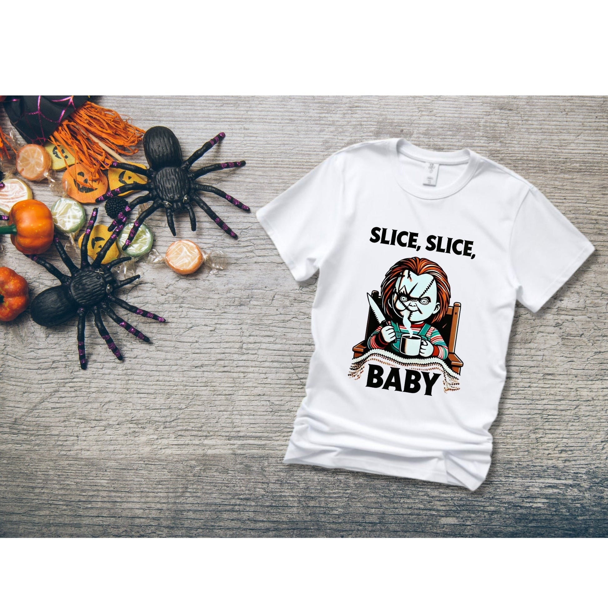 Funny Halloween Shirt - Chucky Doll Shirt - Chucky Slice Slice Baby Funny T-Shirt