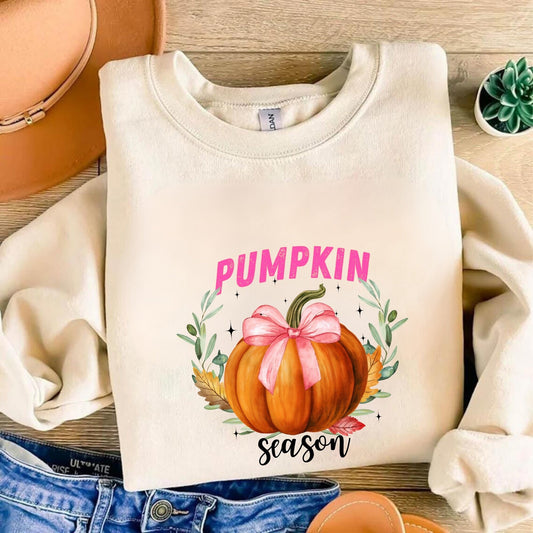 Pumpkin Season Shirt - Halloween Shirts For Women - Retro Halloween - Coquette bow
