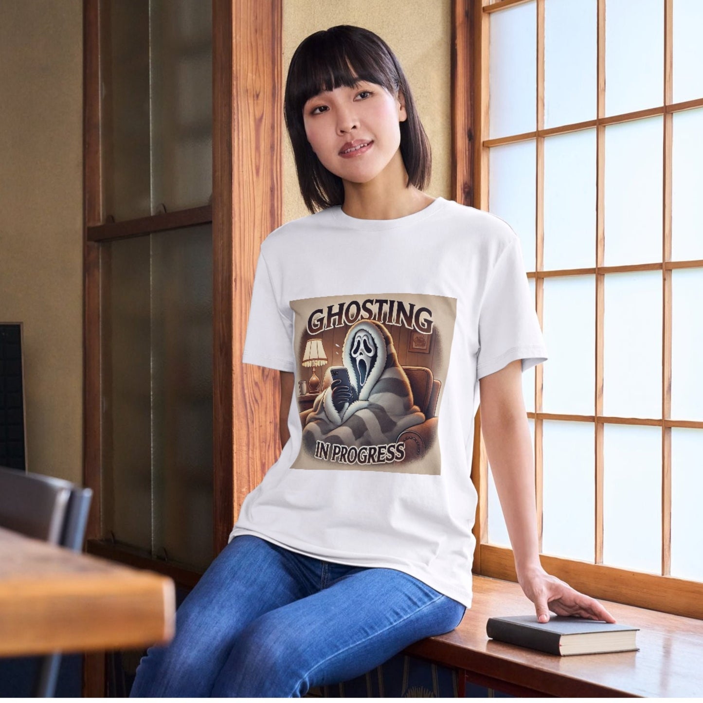 Ghost Face Ghosting in Progress T-Shirt - Funny Halloween T-Shirt - Scream Movie Funny - Halloween Shirt