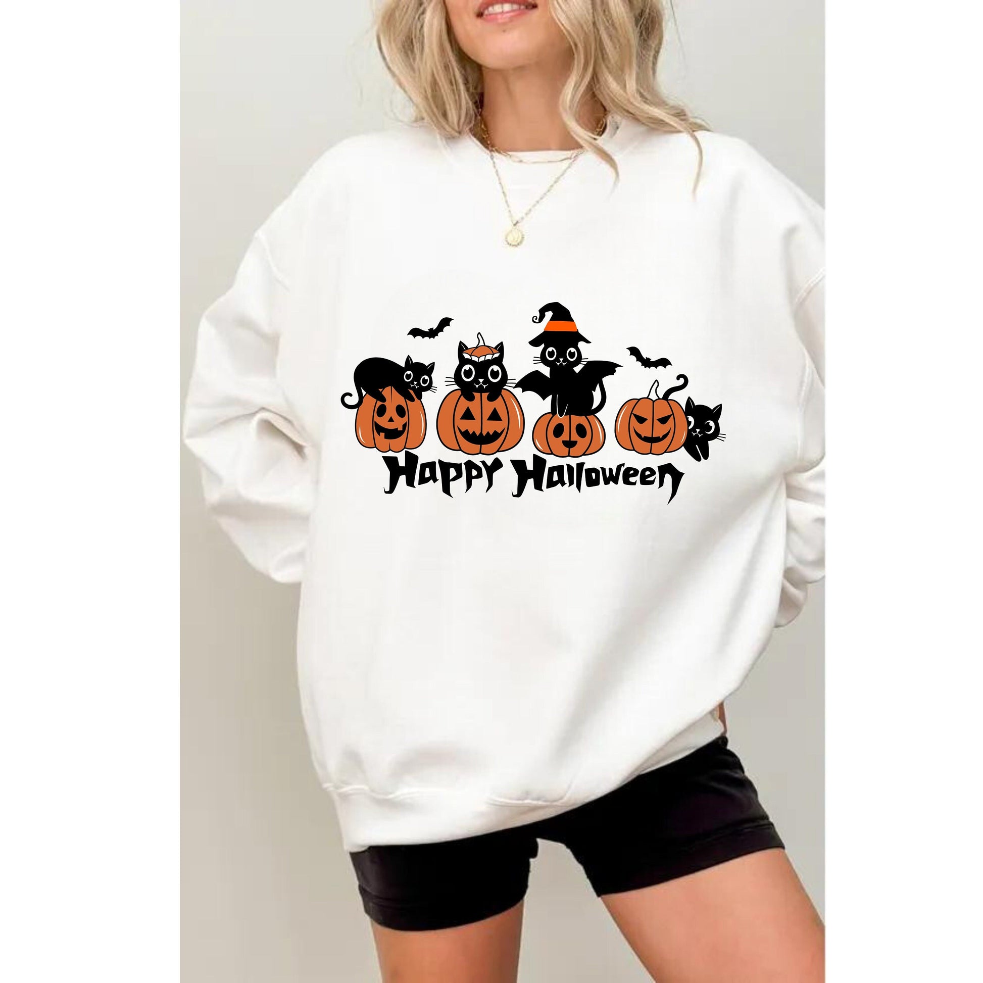 Happy Halloween Shirts - Halloween Cat Shirt - Retro Spooky Season - Black Cat Shirt