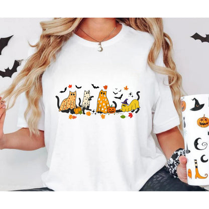 Ghost Cat Halloween Shirt - Black Cat Halloween - Retro Halloween - Cat Lover Shirt