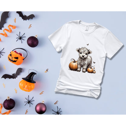Halloween Highland Cow- Cute Fall Halloween Shirt Baby Highland Cow Boo - Calf T-Shirt