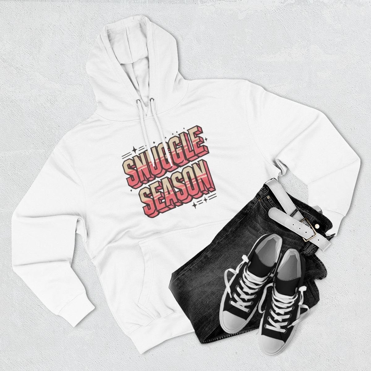 Snuggle Season Three-Panel Fleece Hoodie, Viral T-Shirt, Cute Winter Wear, Cute Christmas Hoodie Sweater, Christmas Shirt, Vintage Hoodie