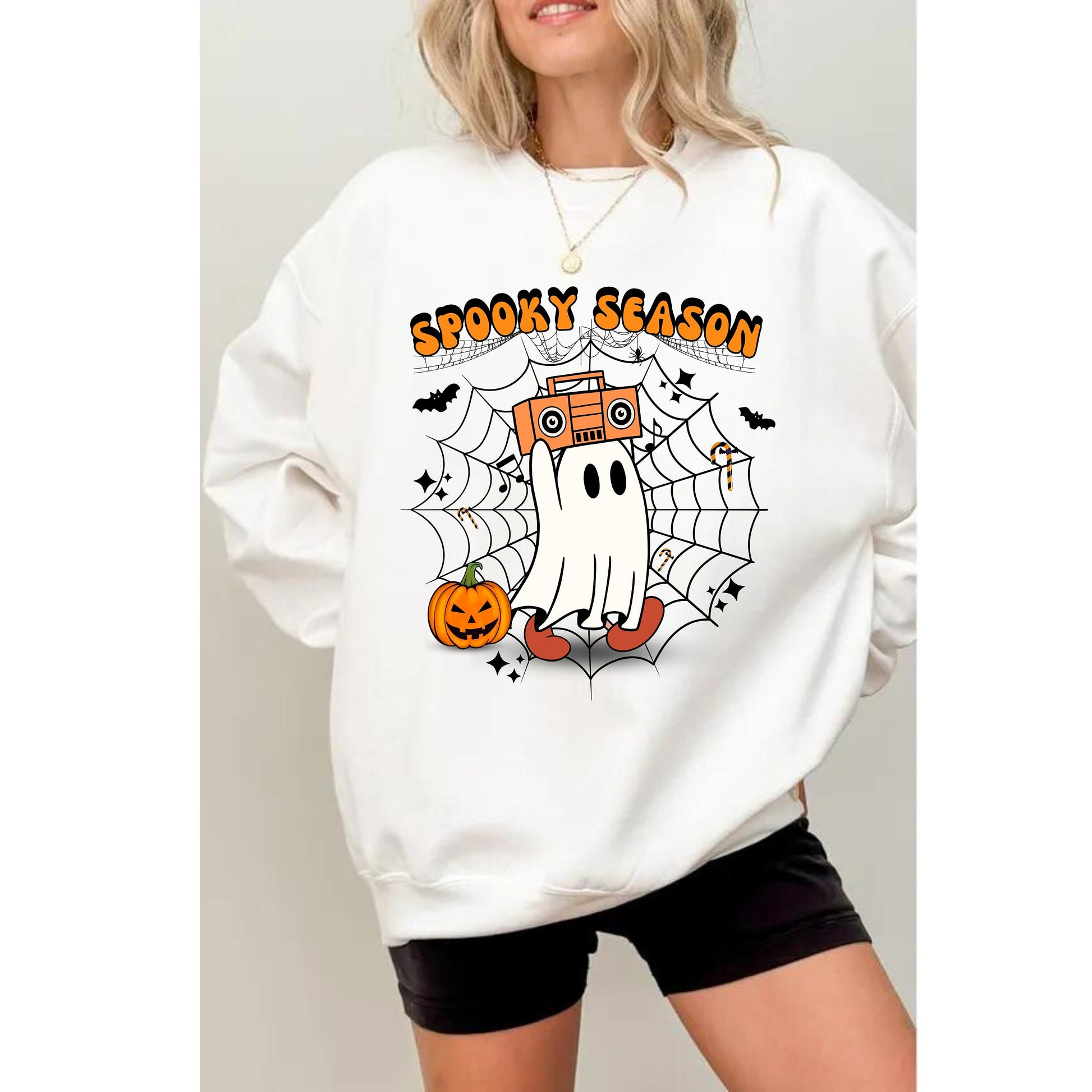 Women's Halloween T-Shirt - Spooky Season shirt - Happy Halloween - Spooky Ghost Shirt