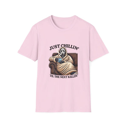 Ghost Face Just Chillin’ Til the Next Killin’ T-Shirt, Funny Halloween Shirt, Viral T-Shirt, Funny Halloween T-Shirt, Ghost Face Shirt