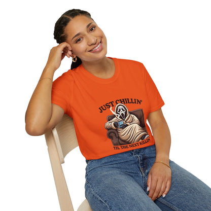 Ghost Face Just Chillin’ Til the Next Killin’ T-Shirt, Funny Halloween Shirt, Viral T-Shirt, Funny Halloween T-Shirt, Ghost Face Shirt