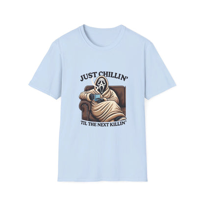 Ghost Face Just Chillin’ Til the Next Killin’ T-Shirt, Funny Halloween Shirt, Viral T-Shirt, Funny Halloween T-Shirt, Ghost Face Shirt