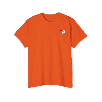Ghosts and Bats Flying Out of Pocket T-Shirt, Cute Halloween Shirt, Viral T-Shirt, Shirt with Pocket, Cute Ghosts Shirt, Halloween Tee